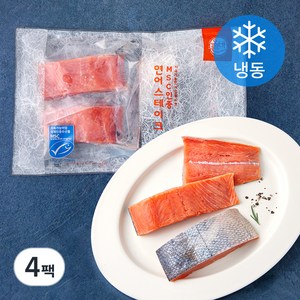 올바른 수산 냉동 연어 스테이크 (냉동), 350g, 4팩