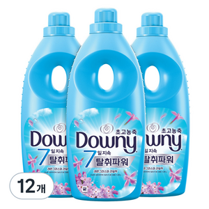 다우니 7일 탈취파워 초고농축 섬유유연제 레몬그라스와 라일락 본품, 1.05L, 12개