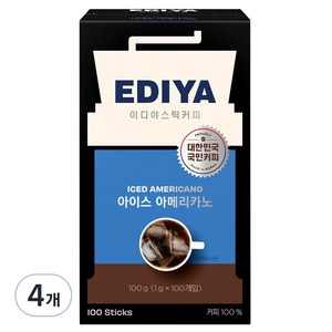 이디야 아이스아메리카노 스틱커피, 1g, 100개입, 4개