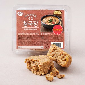 맑은물에 파주 장단콩 국산 청국장 2입, 400g, 1개