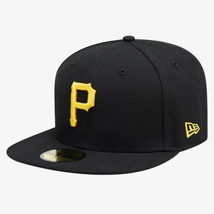 뉴에라 59FIFTY 어센틱 피츠버그 파이어리츠 MLB 모자, BLACK, 1개