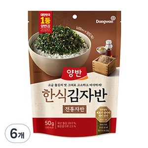 양반 전통자반 한식 김자반, 6개, 50g