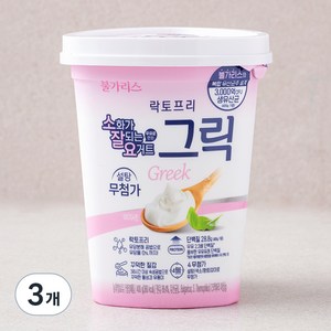 불가리스 락토프리 그릭요거트, 400g, 3개