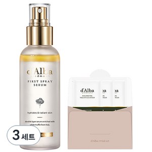 달바 화이트 트러플 퍼스트 스프레이 세럼 100ml + 밸런싱 비건 클렌저 3ml 3개, 3세트