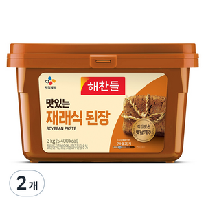 해찬들 맛있는 재래식 된장, 3kg, 2개