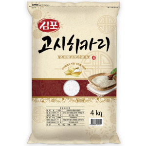 대한농산 2024년산 햅쌀 김포 고시히카리 쌀, 상등급, 4kg, 1개