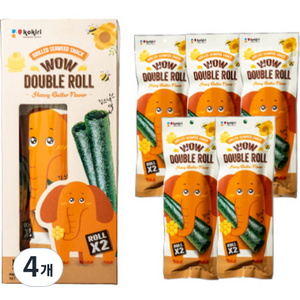 kokii 와우 더블롤 김스낵 허니버터맛 5p, 25g, 4개