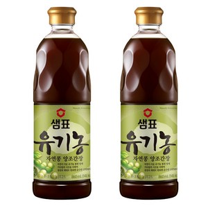 샘표 유기농 자연콩 양조간장, 860ml, 2개