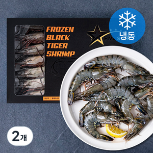 FIVESTAR 말레이시아산 블랙타이거 얼룩 새우 (냉동), 500g(15미), 2개