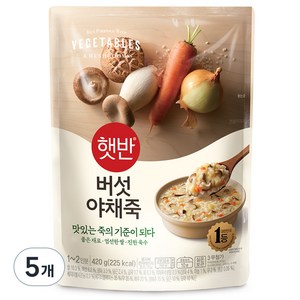 햇반 버섯야채죽, 420g, 5개