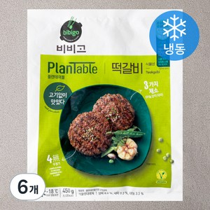 비비고 플랜테이블 떡갈비 (냉동), 450g, 6개