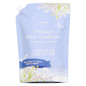 라브아 퍼퓸 섬유유연제 화이트머스크앤앰버 리필, 1개, 2L