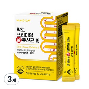 뉴트리디데이 락토 프리미엄 생유산균 19, 3개, 60g