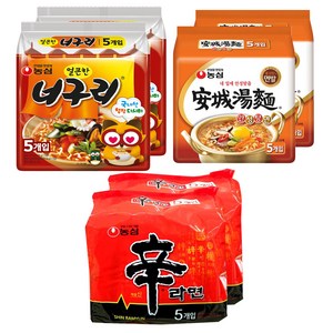 신라면 120g 10p + 안성탕면 125g 10g + 너구리 120g 10p, 1세트