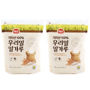 해표 지리산 100% 우리밀 밀가루, 750g, 2개