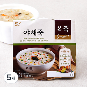 본죽 야채죽, 271.5g, 5개