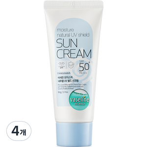 과일나라 바세린 모이스처 UV 쉴드 선크림 SPF50+ PA++++, 60g, 4개