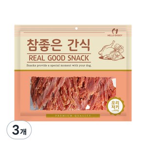 헬로도기 참좋은간식 건조간식, 오리져키, 600g, 3개