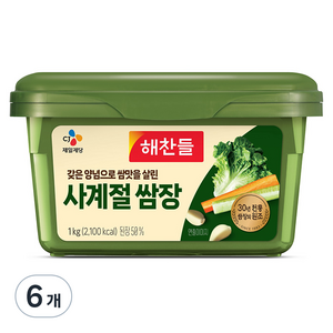 해찬들 사계절 쌈장, 1kg, 6개