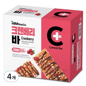 힘내고 크랜베리바, 500g, 4개