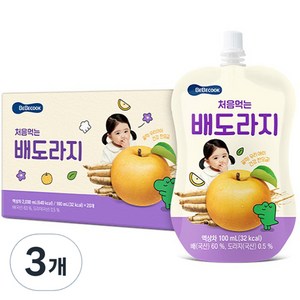 베베쿡 처음 먹는 배도라지 유아 음료, 3개