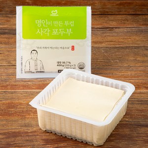 한둘 명인이 만든 투컵 사각 포두부, 200g, 2개