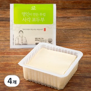 한둘 명인이 만든 투컵 사각 포두부, 4개, 200g