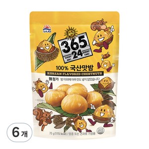 해표 100% 국산 맛밤, 70g, 6개