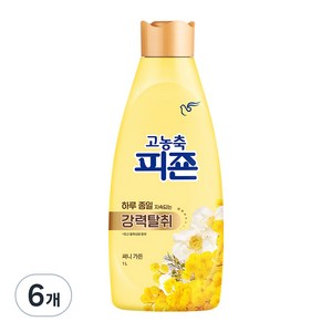 피죤 고농축 강력탈취 섬유유연제 써니 가든 본품, 1L, 6개