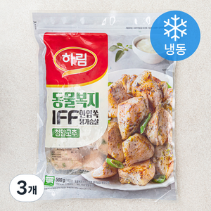 하림 동물복지 인증 IFF 한입쏙 닭가슴살 청양고추 (냉동), 500g, 3개