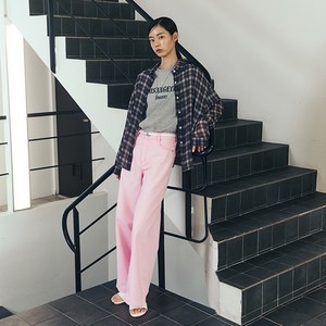 랩 여성용 피그먼트 캣워싱 컬러 데님 면 팬츠 AR2DP461