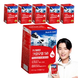 뉴트리디데이 프리미엄 크릴오일 58, 30정, 15g, 6개