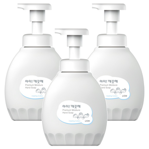 아이깨끗해 프리미엄 모이스처 핸드워시 힐링코튼, 450ml, 3개