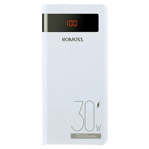 로모스 sense8PS Pro 고속 충전 30W 대용량 보조배터리 30000mAh 멀티단자, 화이트, PHP30-892