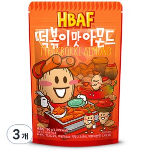 바프 떡볶이맛 아몬드, 190g, 3개