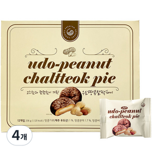 청우식품 우도땅콩 초코 찰떡파이, 258g, 4개