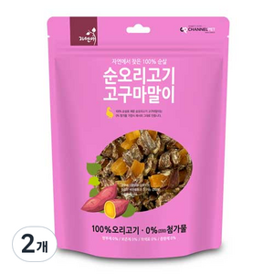 자연애채널펫 순 오리고기 고구마말이 져키 강아지 간식, 오리 + 고구마 혼합맛, 300g, 2개