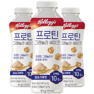 켈로그 프로틴 그래놀라 쉐이크 미숫가루맛, 50g, 3개