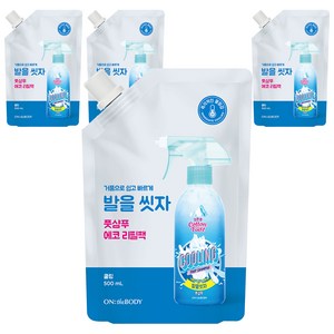 온더바디 코튼풋 발을 씻자 풋샴푸 쿨링 리필, 1개입, 4개, 500ml