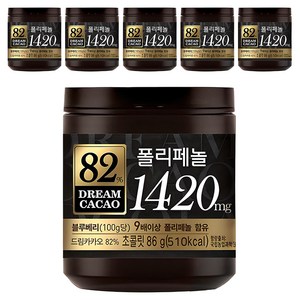 롯데웰푸드 드림카카오 82% 폴리페놀 초콜릿, 86g, 6개