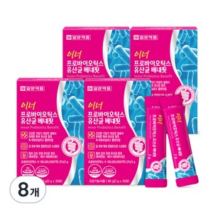 일양약품 이너 프로바이오틱스 유산균 베네핏 30p, 60g, 8개