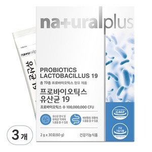 내츄럴플러스 프로바이오틱스 유산균 19, 60g, 3개