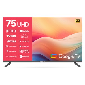 와이드뷰 4K UHD 구글3.0 스마트 TV, 190cm(75인치), WGE75UT1, 스탠드형, 방문설치