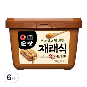 청정원순창 재래식 생된장, 6개, 500g