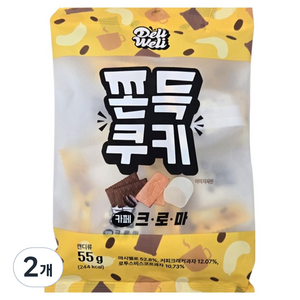 델리웰리 쫀득쿠키 카페 크로마, 55g, 2개
