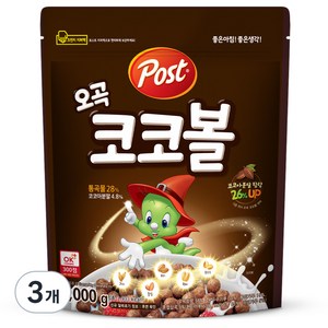 포스트 오곡 코코볼 시리얼, 1kg, 3개