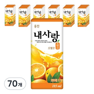 웅진 내사랑 오렌지 드링크, 185ml, 72개