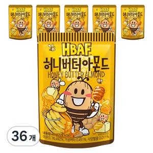 HBAF 허니버터 아몬드, 40g, 36개