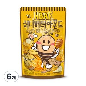 HBAF 허니버터 아몬드, 190g, 6개