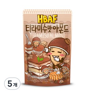 HBAF 티라미수맛 아몬드, 190g, 5개